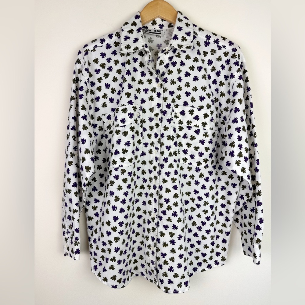 Vintage Fleur de Lis Button Down Top
